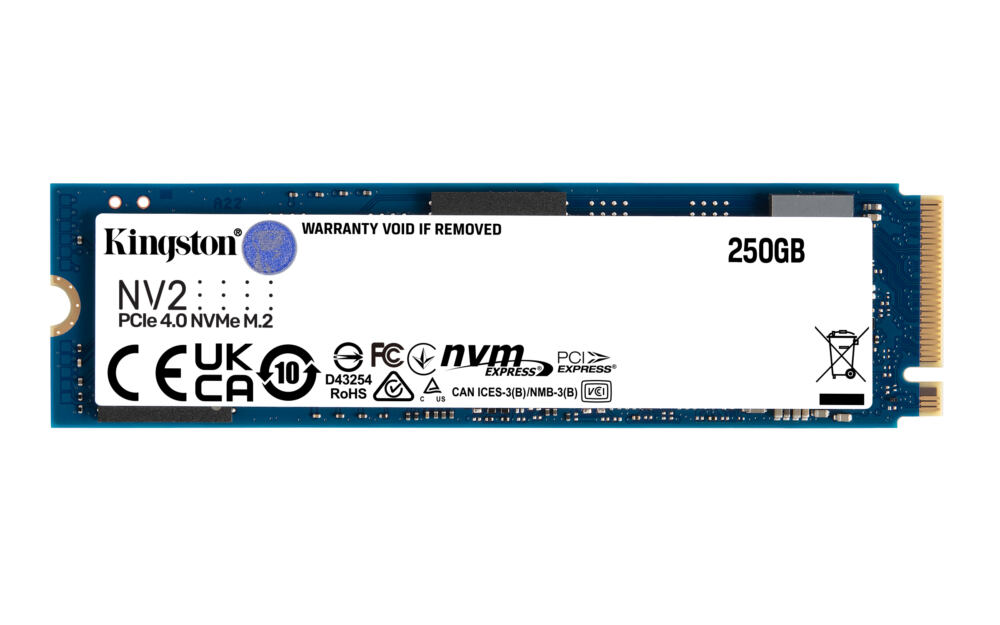 Kingston Technology Kingston NV2 250 GB M.2 PCI Express 4.0 NVMe 3D NAND
