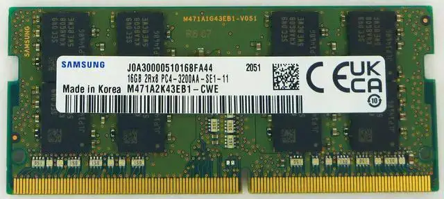 Samsung M471A2K43EB1-CWE Samsung 16GB DDR4 3200MHz PC4-25600 SODIMM